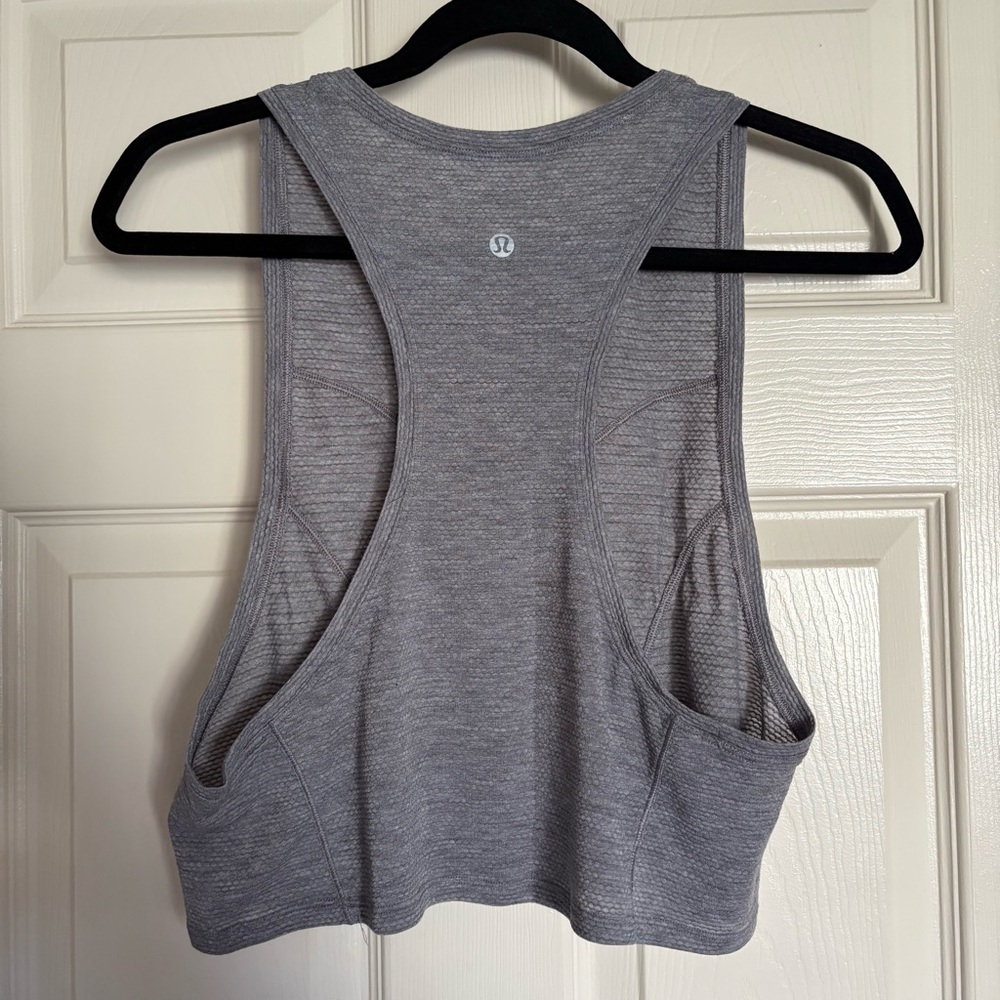 lululemon | cropped gray muscle tank